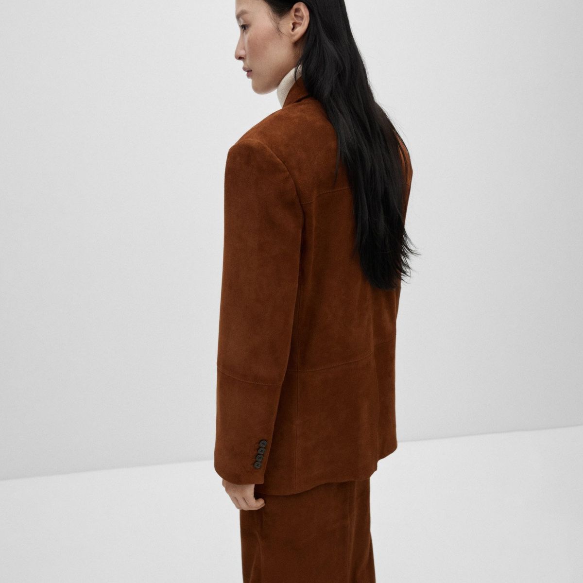 MANGO - Blazer 100% Piel Ante Mujer Mango