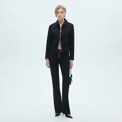 MANGO - Pantalón Flare Cremallera Mujer