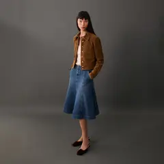 MANGO - Falda Denim Costuras Contraste Mujer