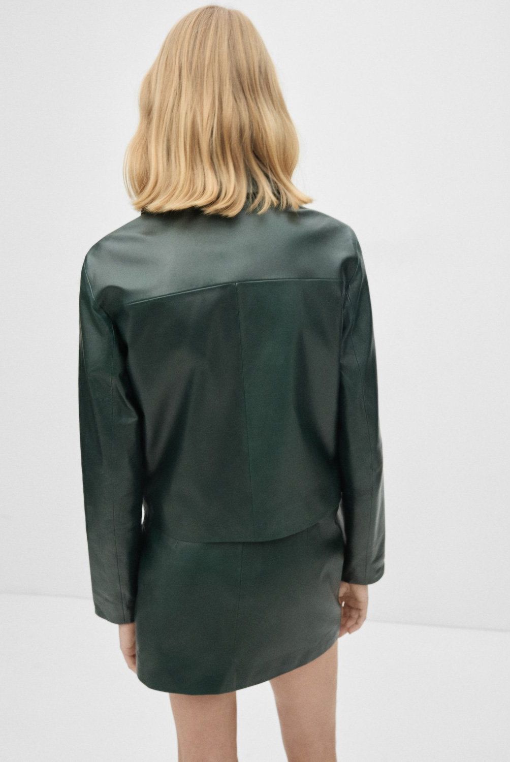 MANGO - Chaqueta 100% Piel Botones Mujer Mango
