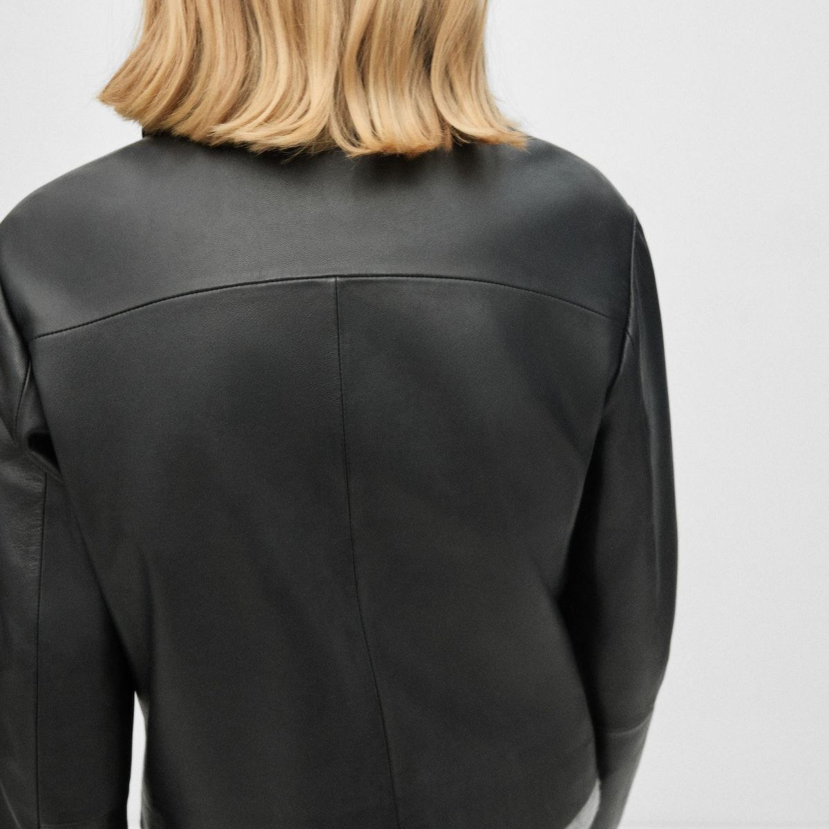 MANGO - Chaqueta 100% Piel Botones Mujer Mango