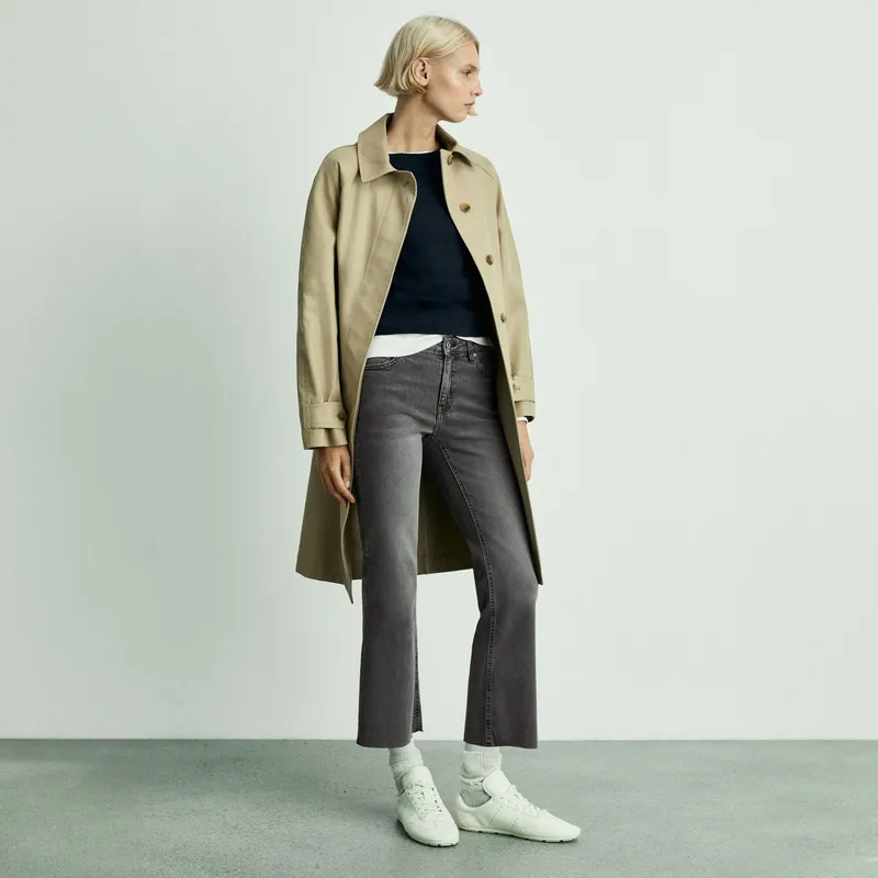 MANGO - Jeans Sienna Tiro Alto Flare Crop Mujer Mango