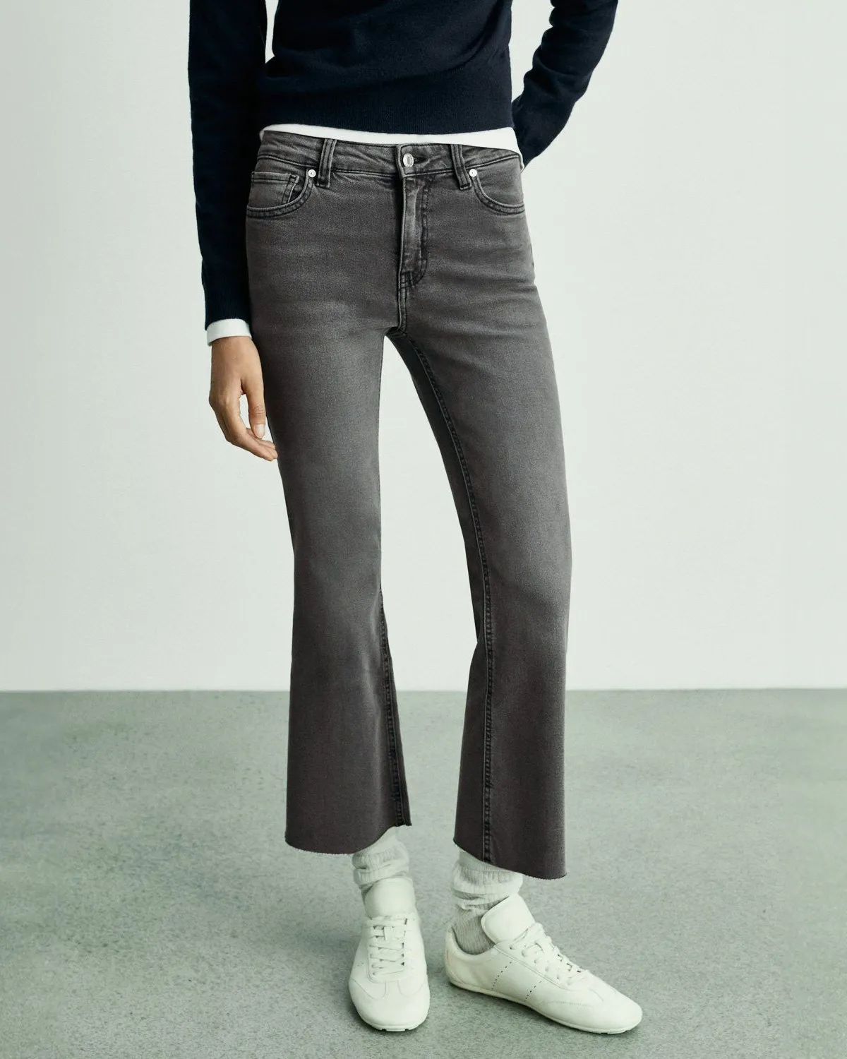 Tachuelas Mango Pantalones Negros Mujer Pantalon Recto Pantalones