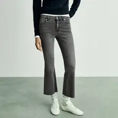 MANGO - Jeans Sienna Tiro Alto Flare Crop Mujer