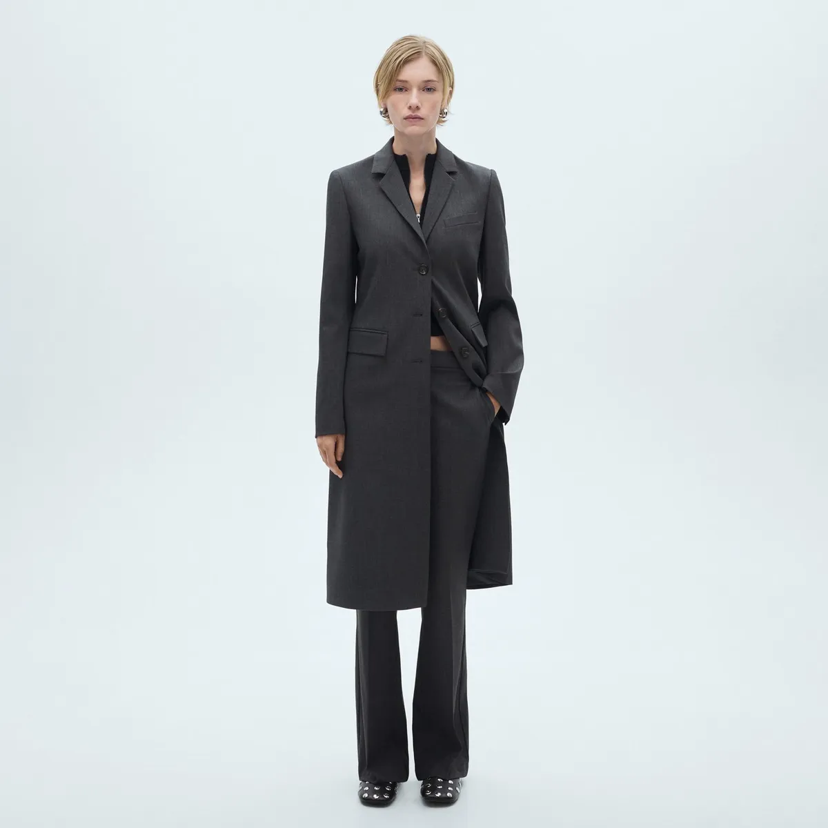 MANGO - Pantalón Traje Flare Mujer Mango