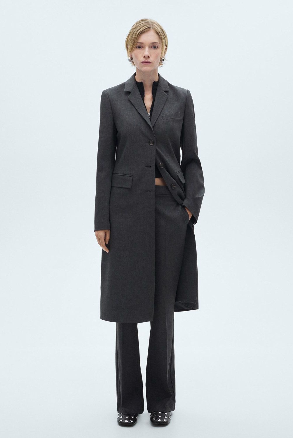 MANGO - Pantalón Traje Flare Mujer Mango