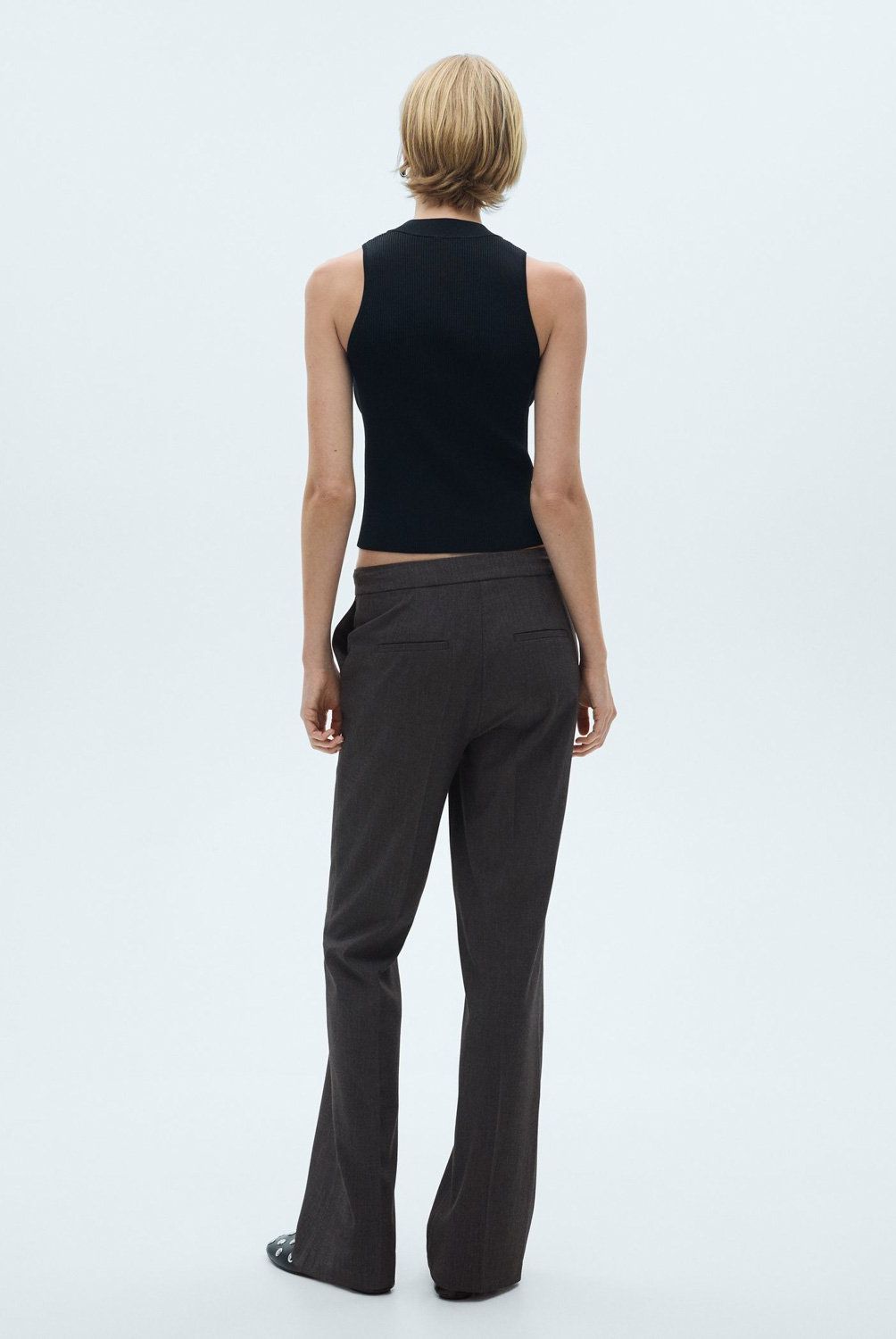 MANGO - Pantalón Traje Flare Mujer Mango
