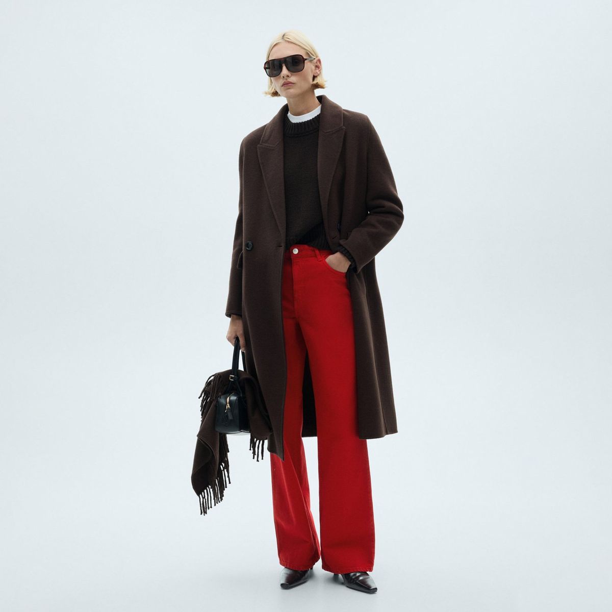 MANGO - Jeans Rectos Tiro Alto Mujer Mango