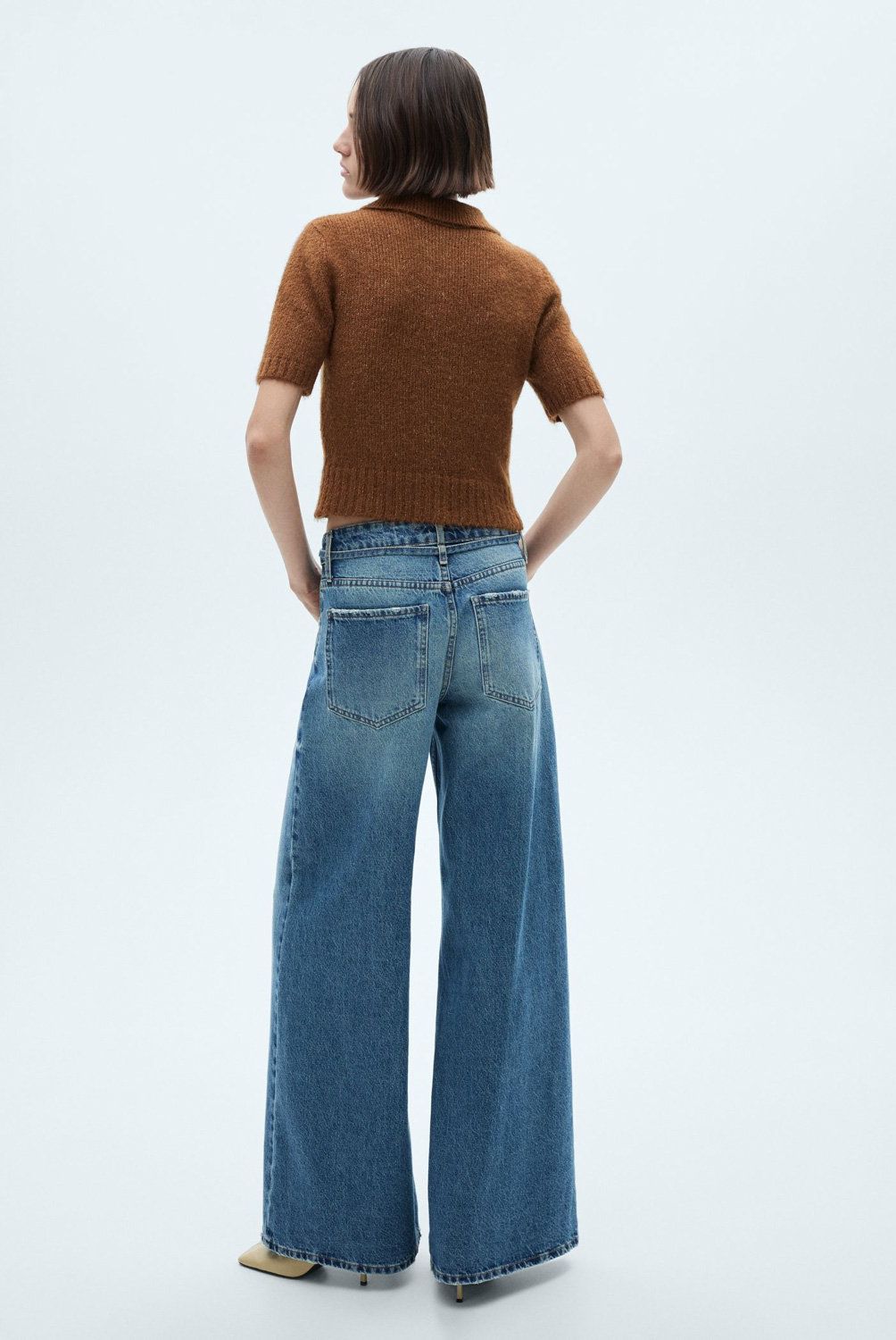 MANGO - Sweater Polo Punto Detalles Canalé Mujer Mango