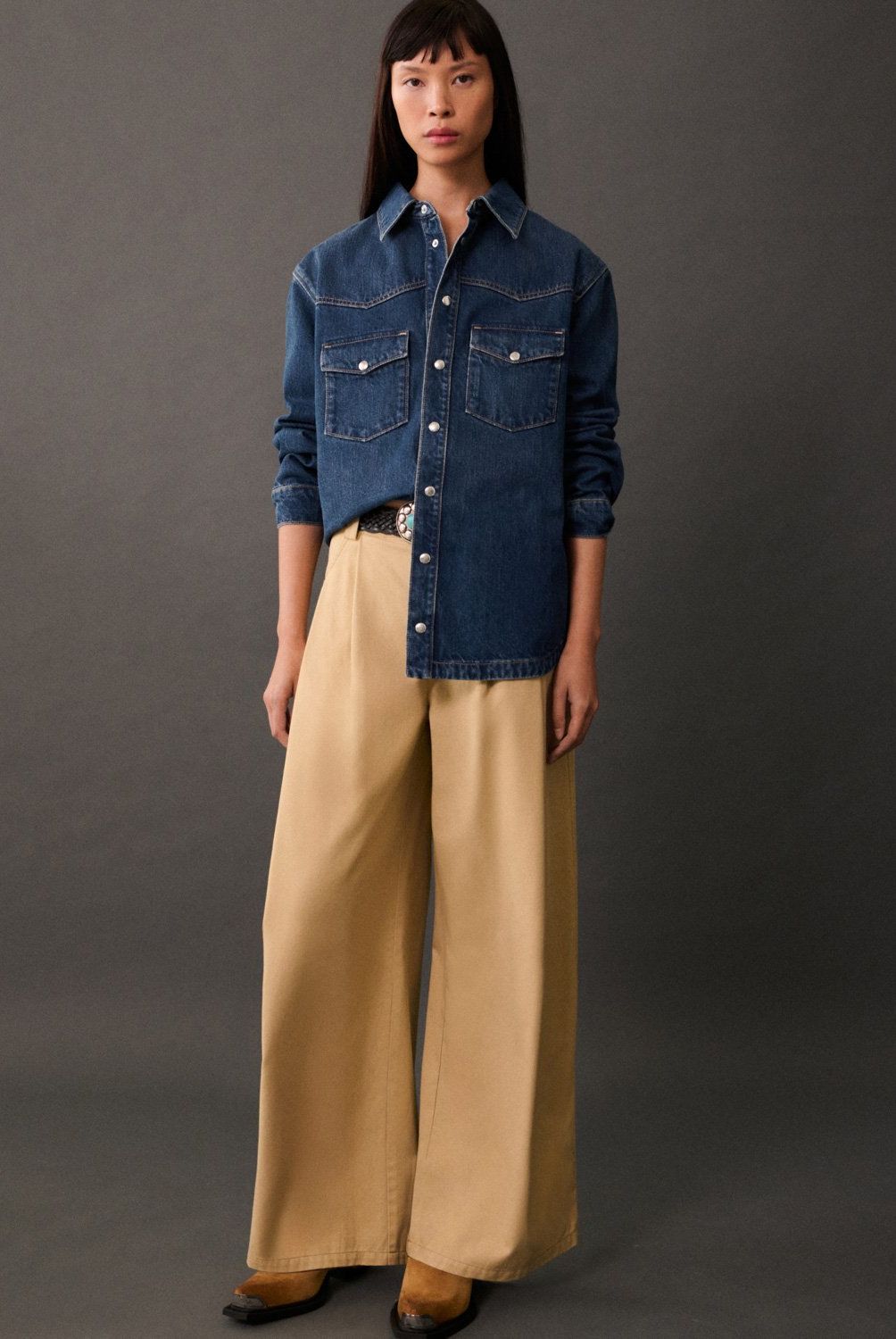 MANGO - Sobrecamisa Vaquera Oversize Mujer Mango