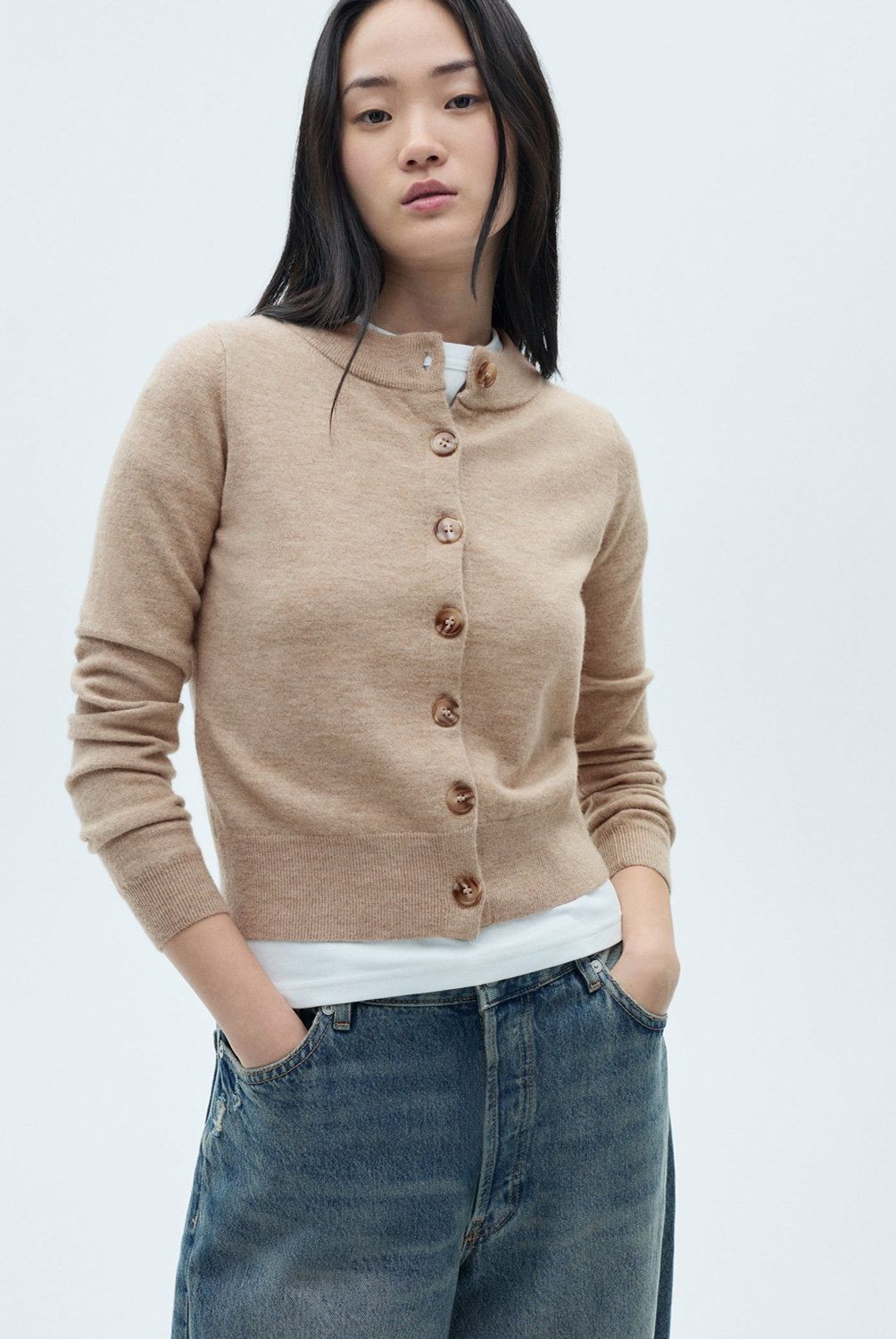 MANGO - Cárdigan Cuello Redondo Botones Mujer Mango