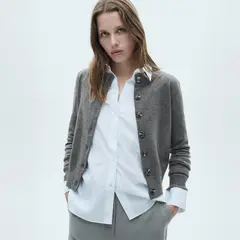 MANGO - Cárdigan Cuello Redondo Botones Mujer