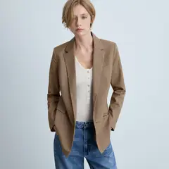 MANGO - Blazer Cruzada Pata De Gallo Mujer