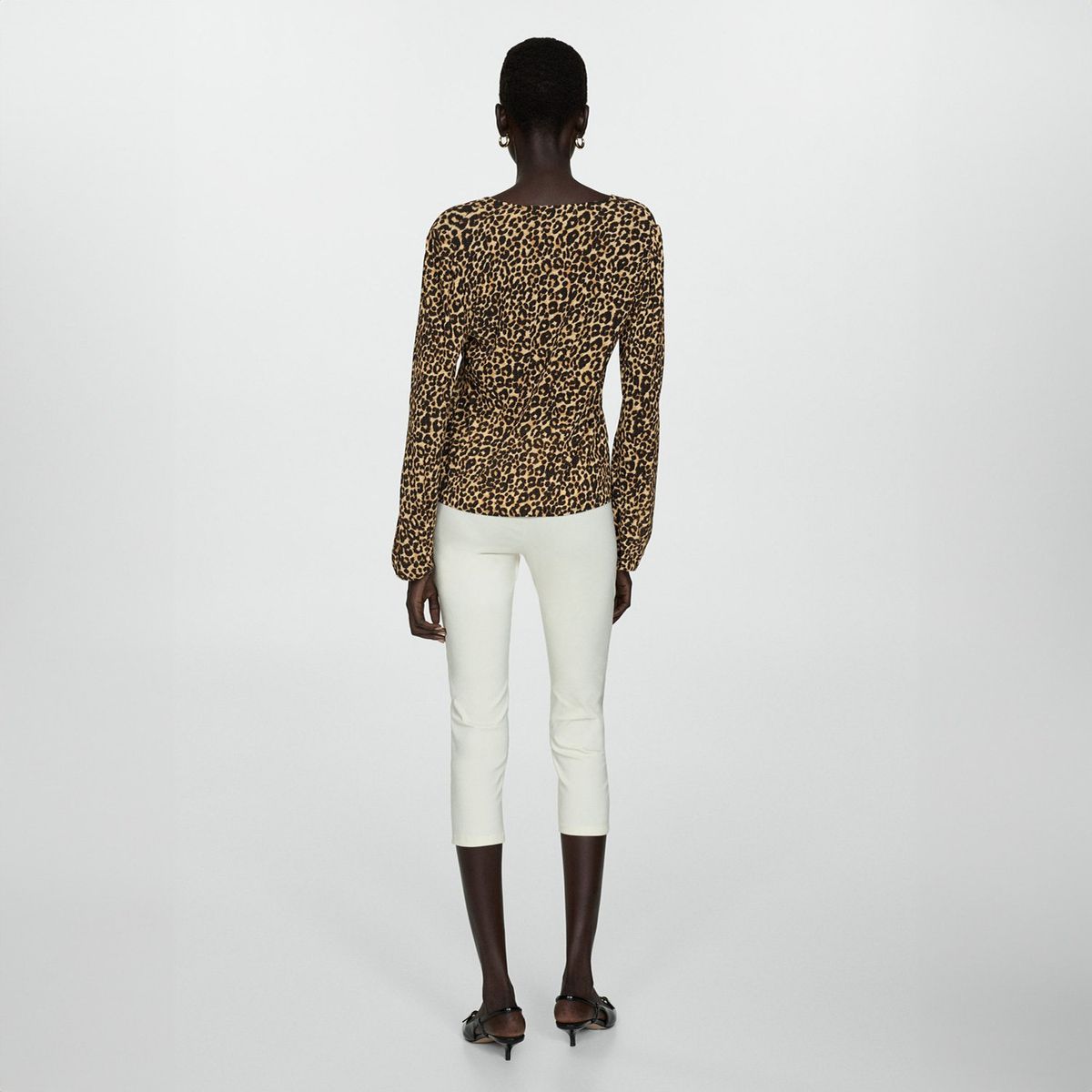 MANGO - Blusa Estampado Animal Print Mujer Mango