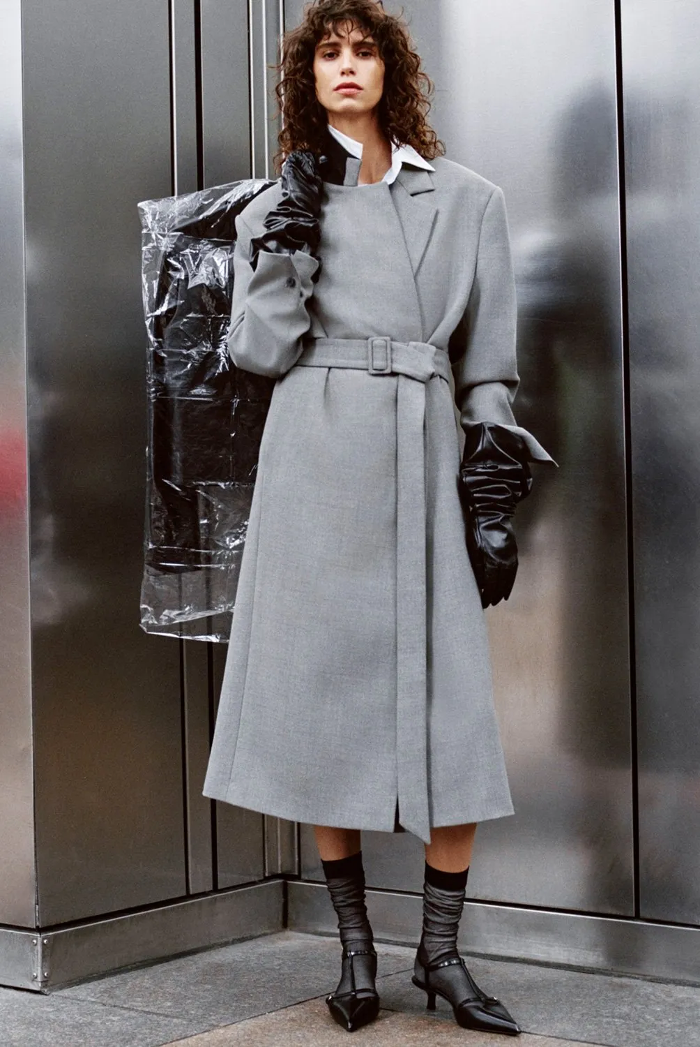 Abrigo Oversize Abrigo Gris Barato Abrigo Gris Zara Abrigo Cruzado - Main Image