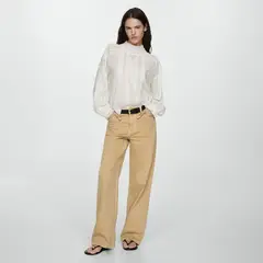 MANGO - Blusa Detalles Bordados Mujer