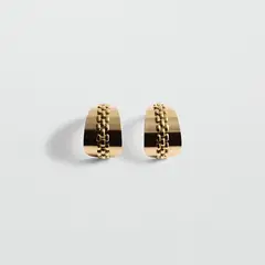 MANGO - Aros Relieve Eslabones Mujer