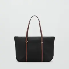 MANGO - Bolso Shopper Nylon Mujer
