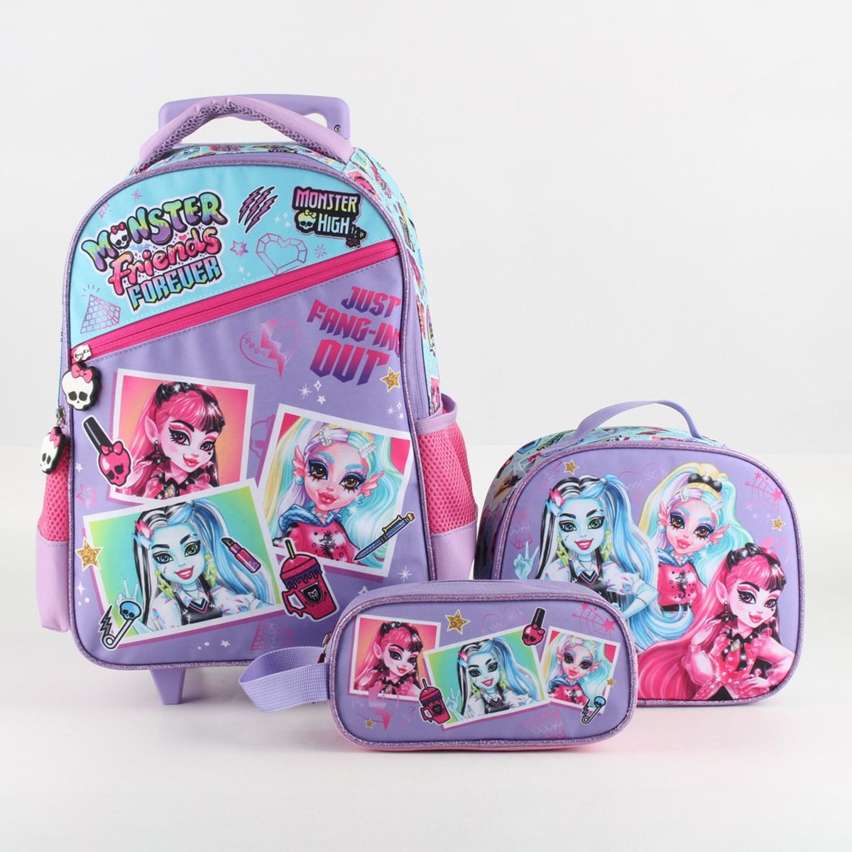 MONSTER HIGH - Set Promo Bts Con Ruedas 3 Piezas Monster High