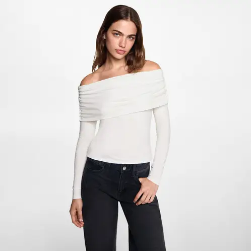 MANGO TEEN - Blusa Off-Shoulder Mujer