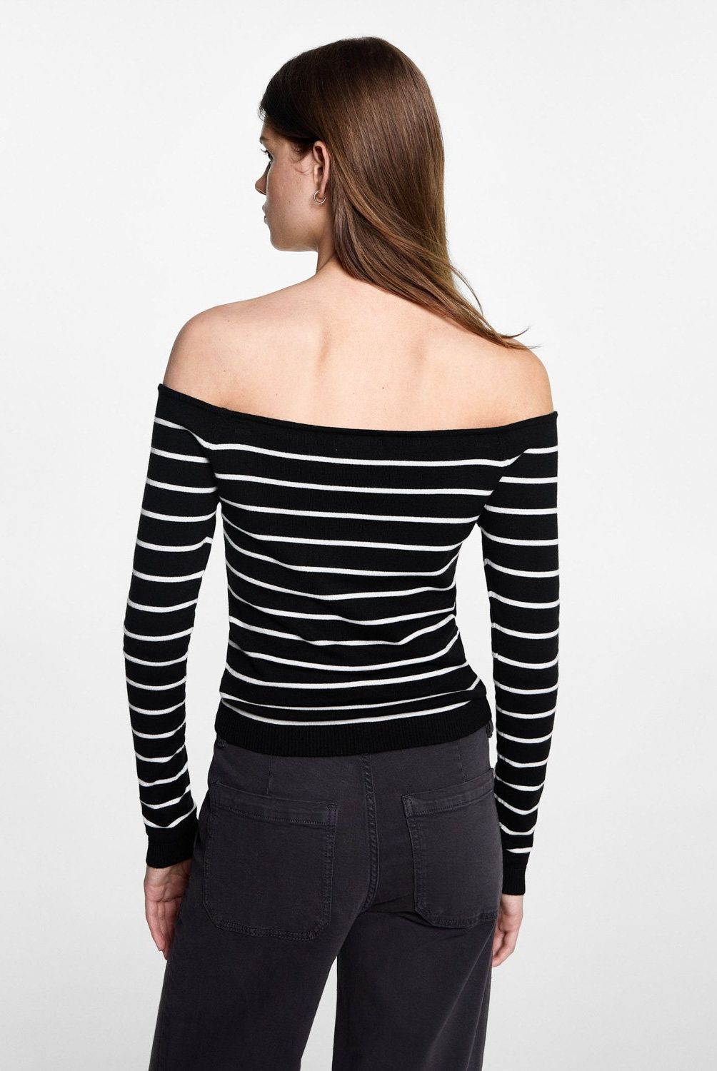 MANGO TEEN - Sweater Cuello Barco Rayas Mujer Mango Teen