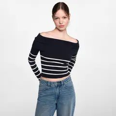 MANGO TEEN - Sweater Rayas Hombros Descubiertos Mujer