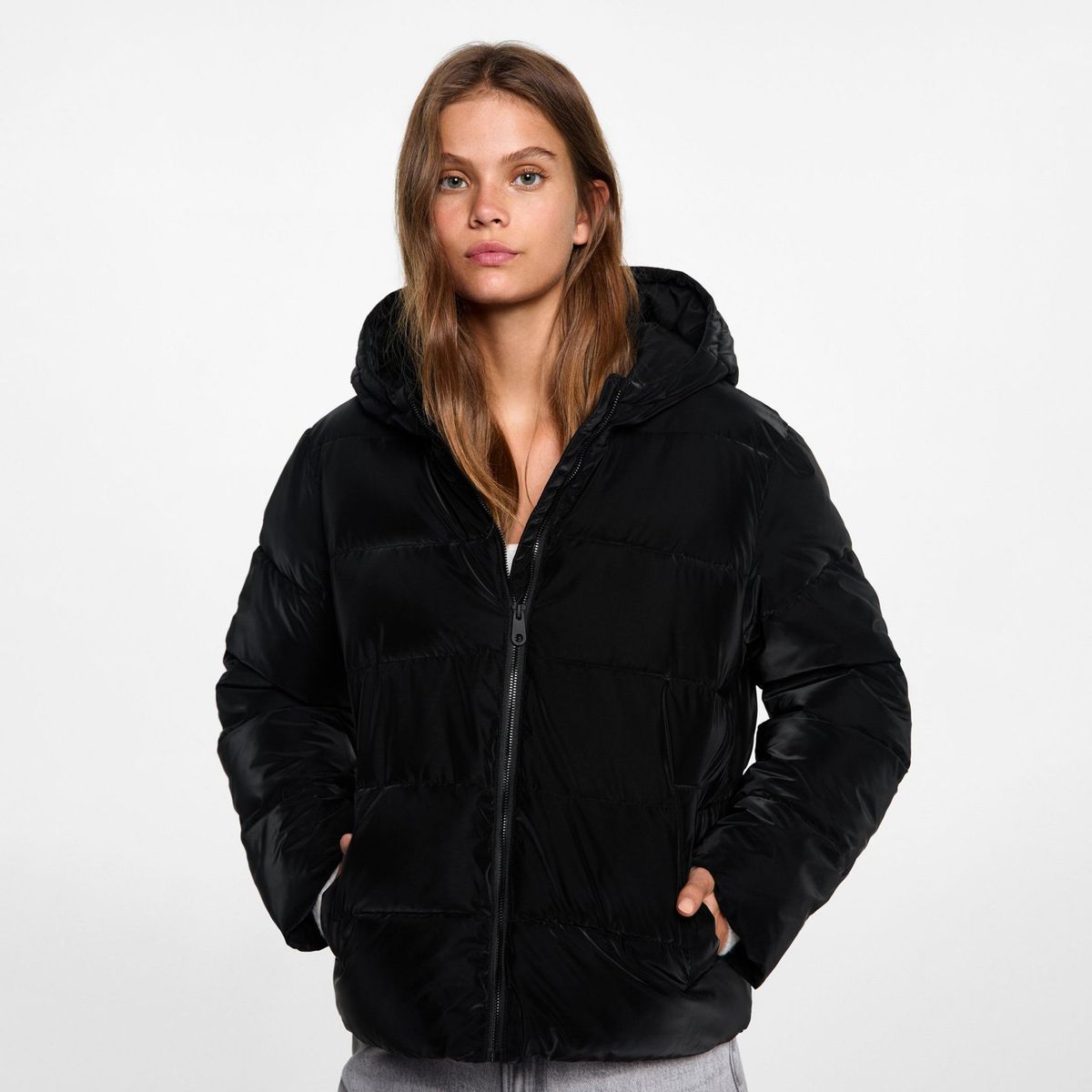 MANGO TEEN - Parka Acolchado Capucha Mujer Mango Teen