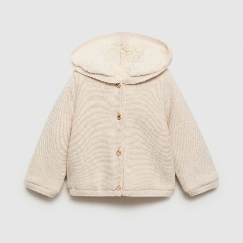 MANGO KIDS - Chaleco Borreguito Capucha Unisex Bebé Mango Kids