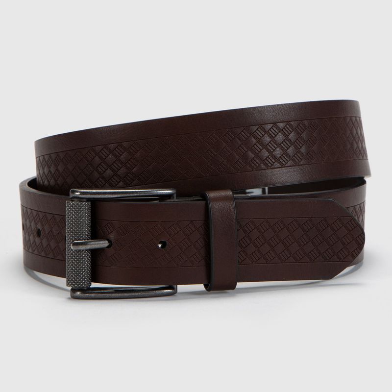 BASEMENT - Cinturón de Cuero Basement Diseño Liso Casual Hombre