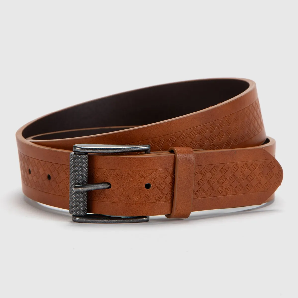 BASEMENT - Cinturón de Cuero Basement Diseño Liso Casual Hombre