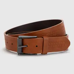BASEMENT - Cinturón De Cuero Diseño Liso Casual Hombre
