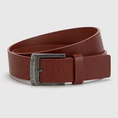 BASEMENT - Cinturón De Cuero Diseño Liso Casual Hombre