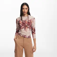 DESIGUAL - Blusa Flores Con Textura Mujer