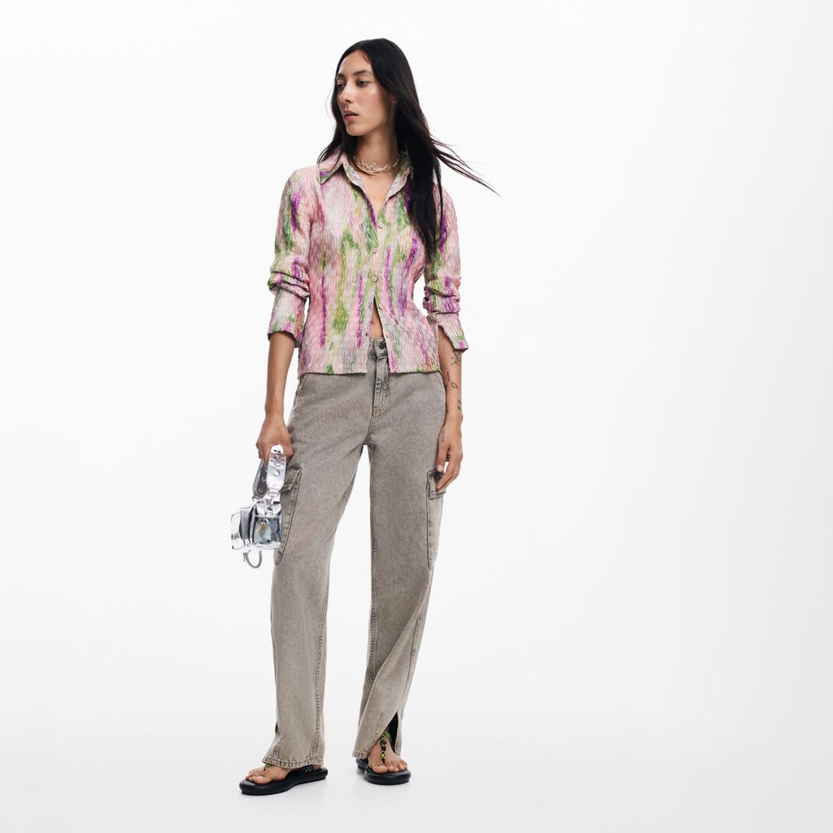 DESIGUAL - Blusa Con Degradado De Acuarela Mujer Desigual