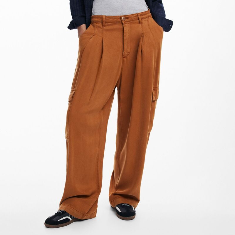 DESIGUAL - Pantalón Cargo Fluido Mujer Desigual