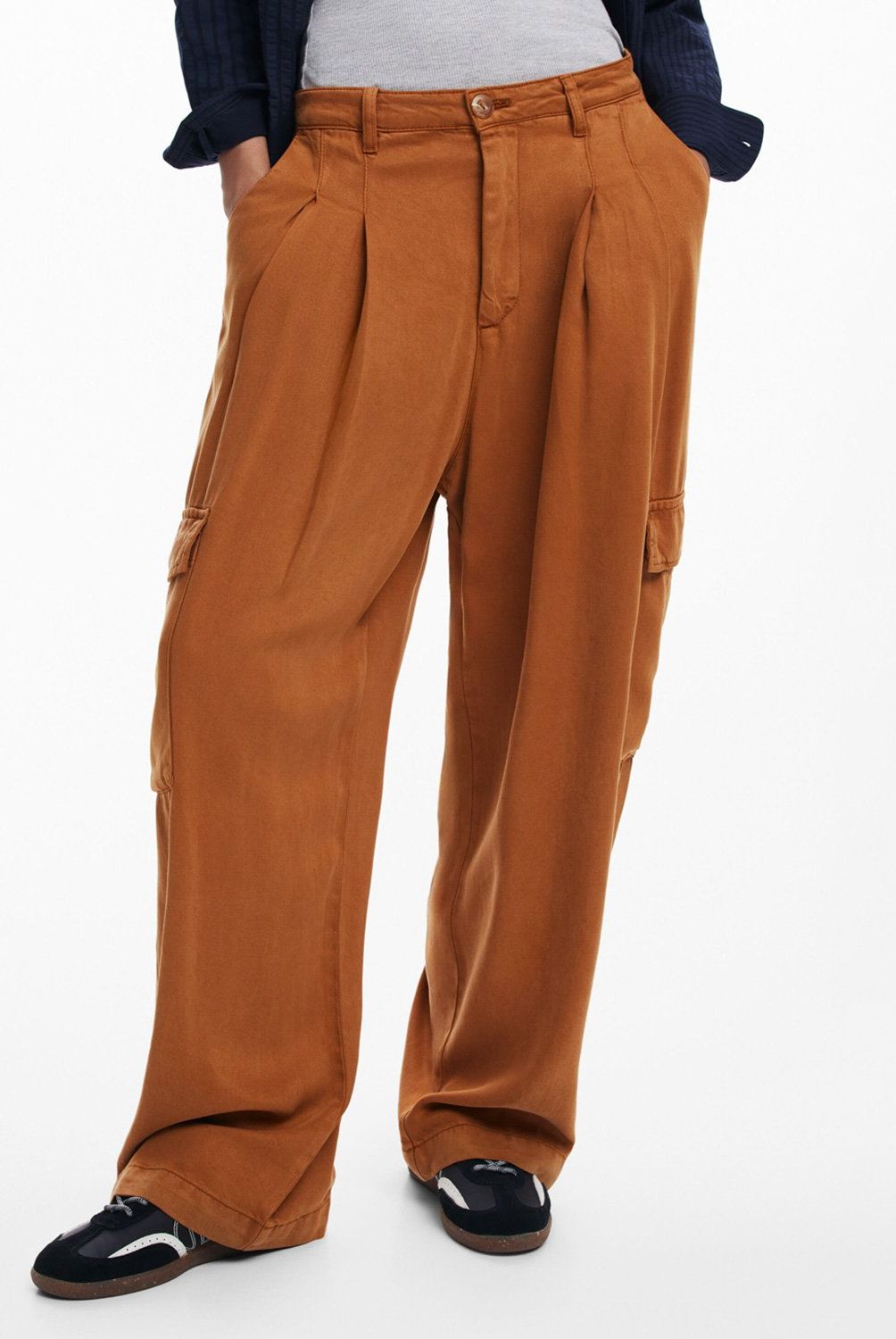 DESIGUAL - Pantalón Cargo Fluido Mujer Desigual