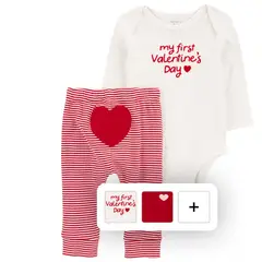CARTER'S - Conjunto 2 Piezas San Valentín Body y Pantalón Bebé Unisex
