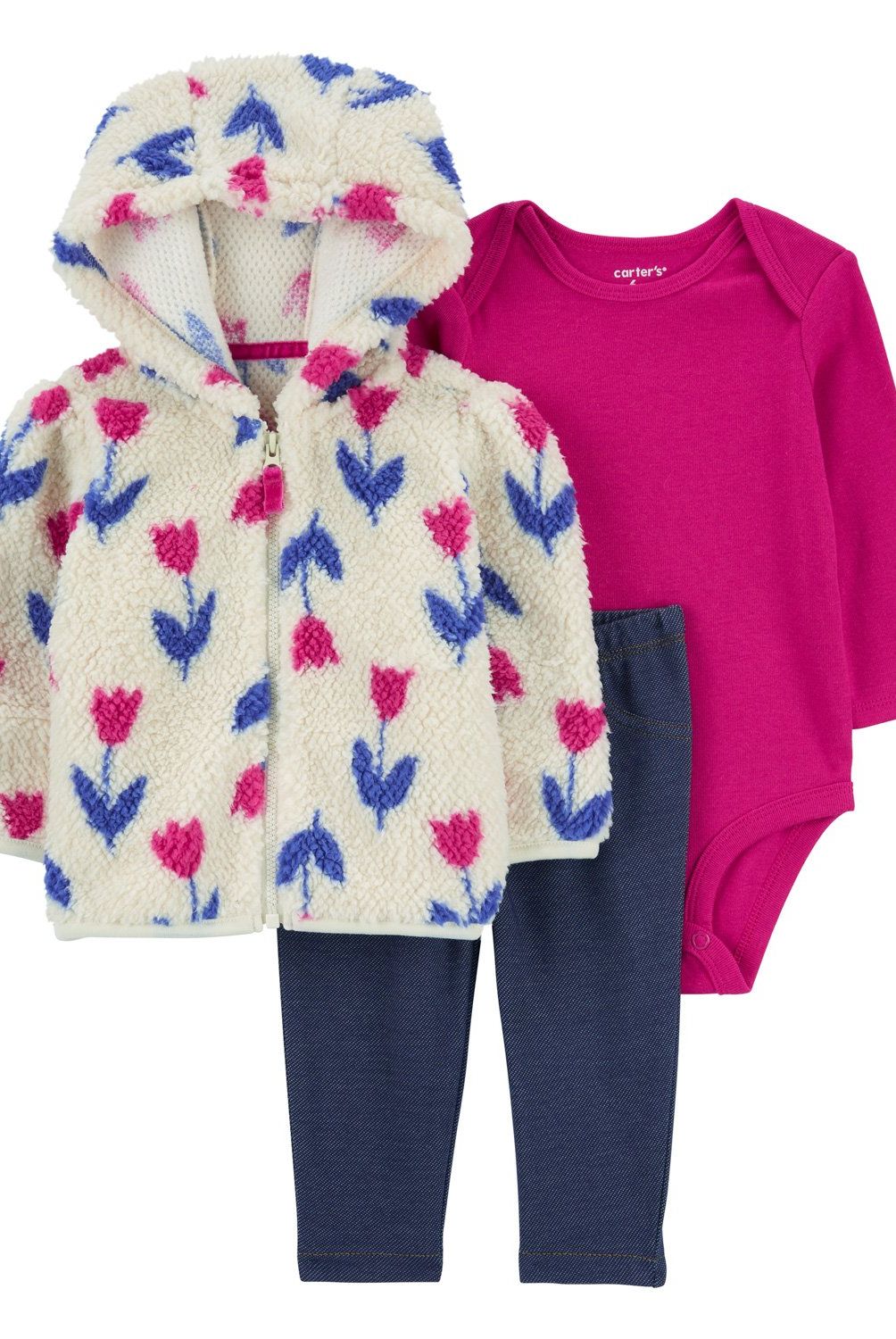 CARTER'S - Conjunto 3 Piezas Polerón, Calza Y Body Bebé Niña Carter's