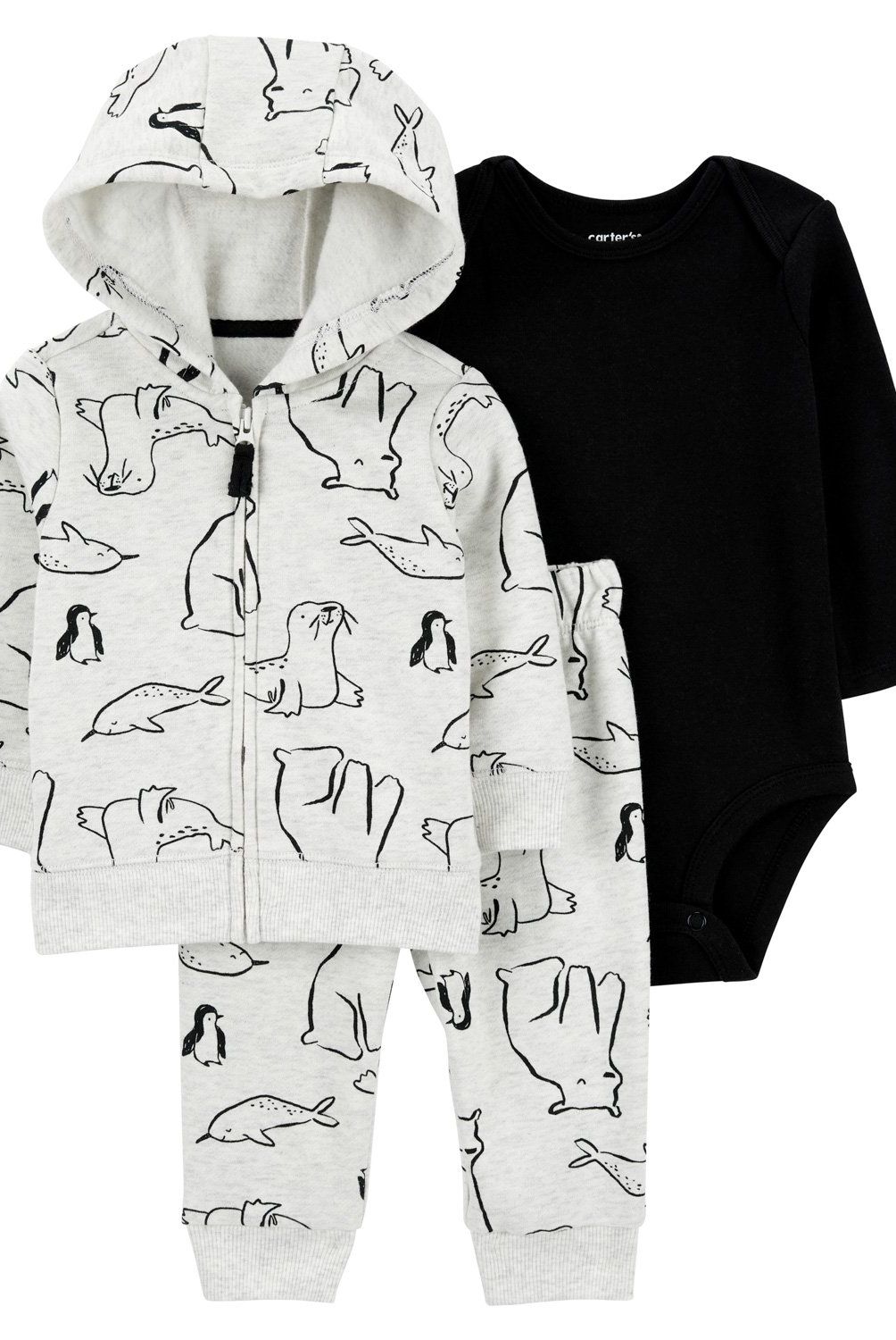 CARTER'S - Conjunto 3 piezas Poleron, Pantalón Buzo y Body Bebé Niño Carter's