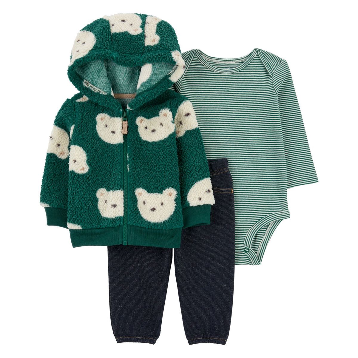 CARTER'S - Conjunto 3 piezas Poleron, Pantalón y Body Bebé Niño Carter's