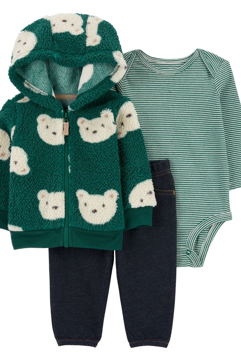 CARTER'S - Conjunto 3 piezas Poleron, Pantalón y Body Bebé Niño Carter's