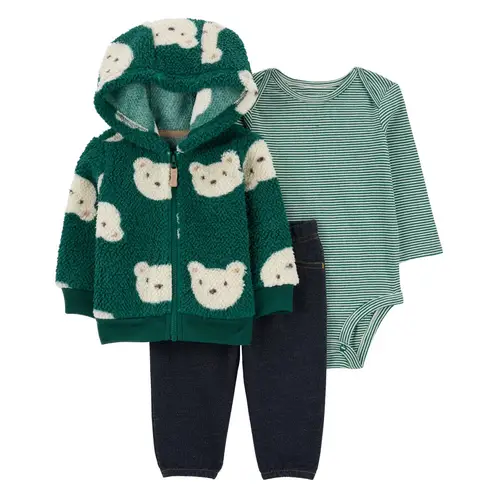 CARTER'S - Conjunto 3 piezas Poleron, Pantalón y Body Bebé Niño