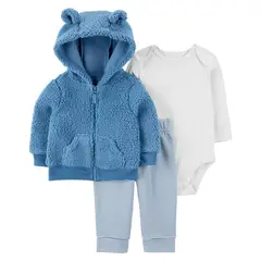 CARTER'S - Conjunto 3 piezas Poleron, Pantalón y Body Bebé Niño