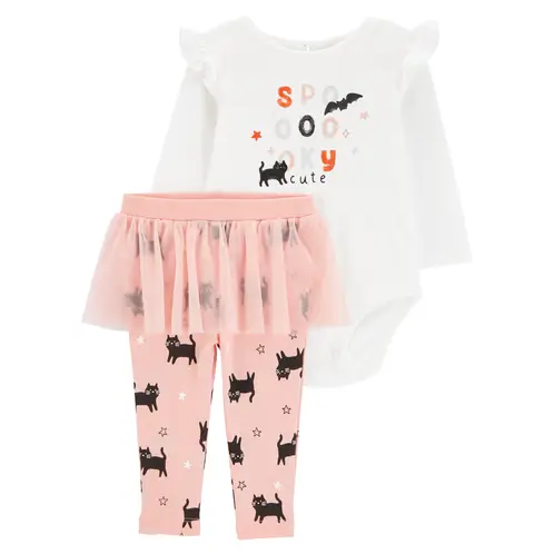 CARTER'S - Conjunto 2 Piezas Halloween Body y Calza Tutú Bebé Niña