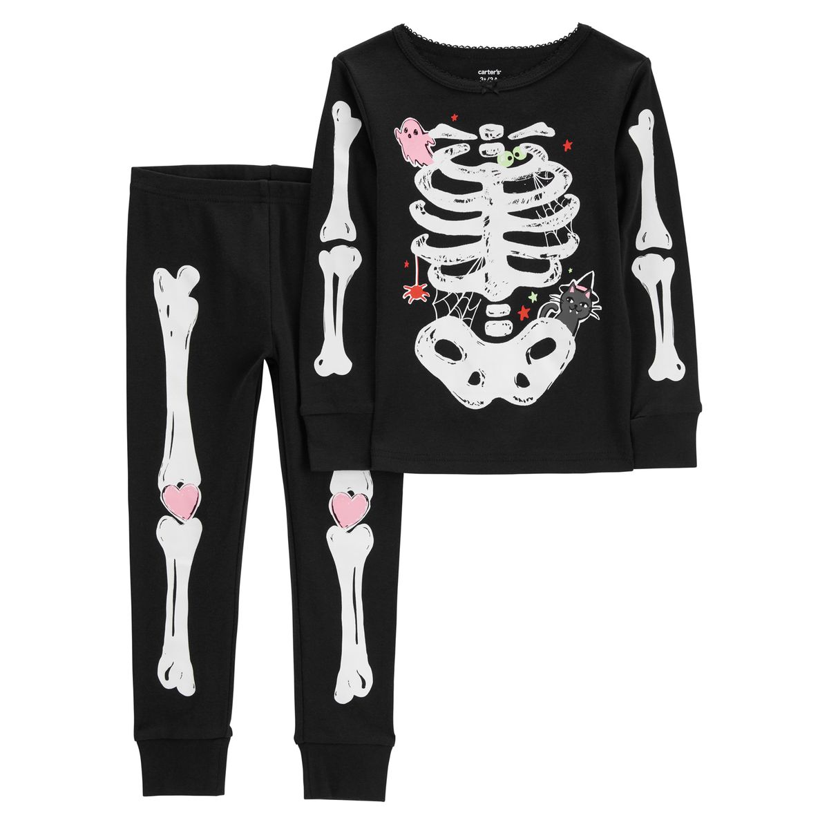 CARTER'S - Pijama 2 Piezas Halloween Algodón Bebé Niña Carter's - Brilla en la oscuridad