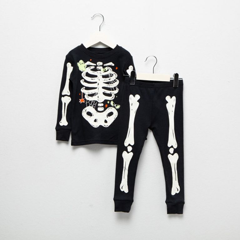 Pijama 2 Piezas Algodón Halloween Esqueleto Bebé Unisex