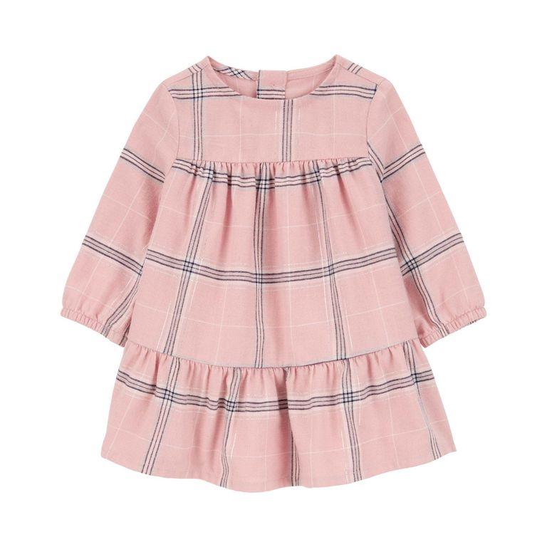 Conjunto 2 Piezas Vestido Con Cubre Pañal y Vest Sherpa Bebé Niña