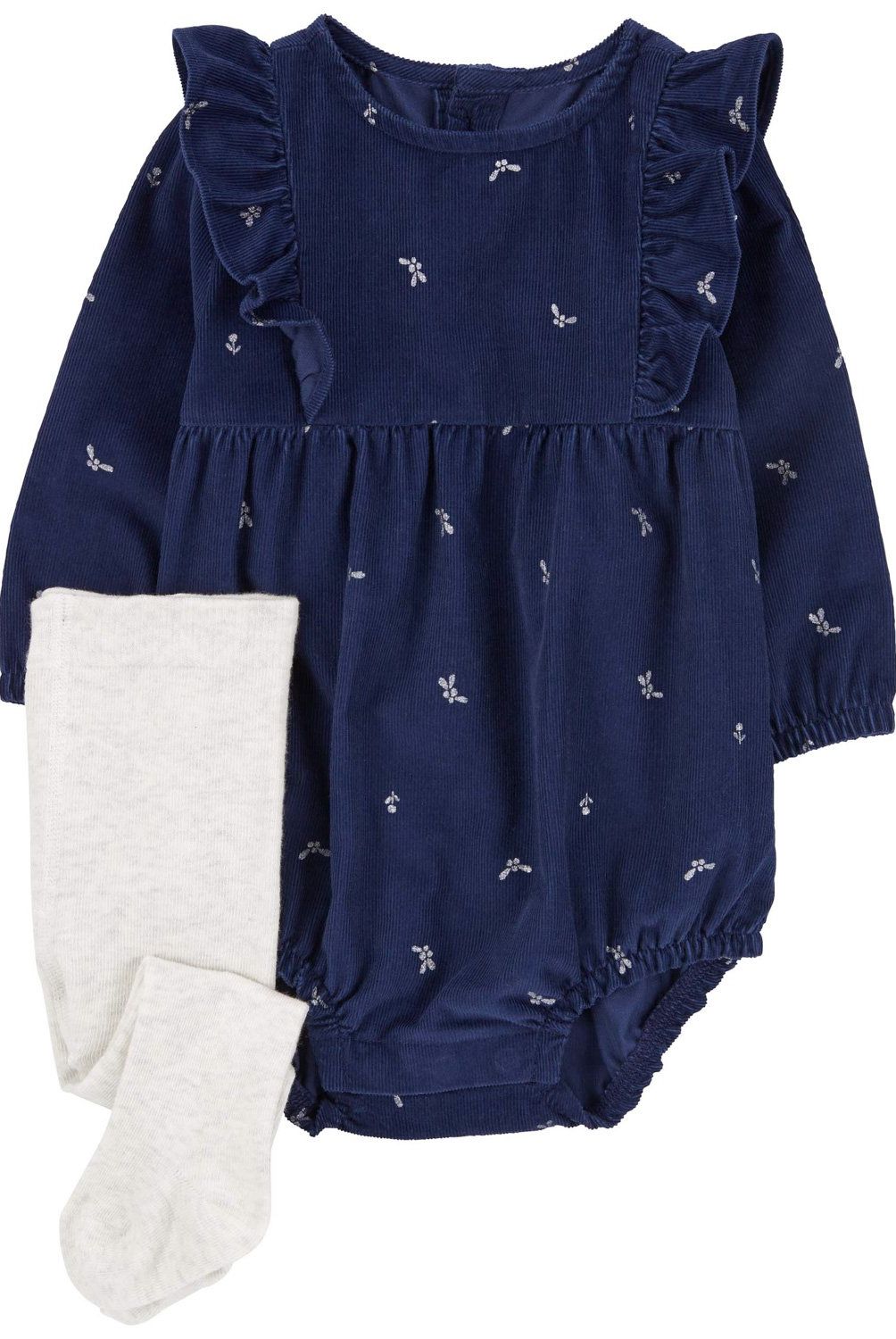 CARTER'S - Conjunto 2 Piezas Enterito Cotelé y Pantys Bebé Niña Carter's