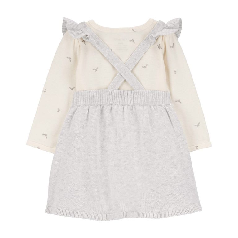 Conjunto 2 Piezas Vestido Tejido y Body Bebé Niña