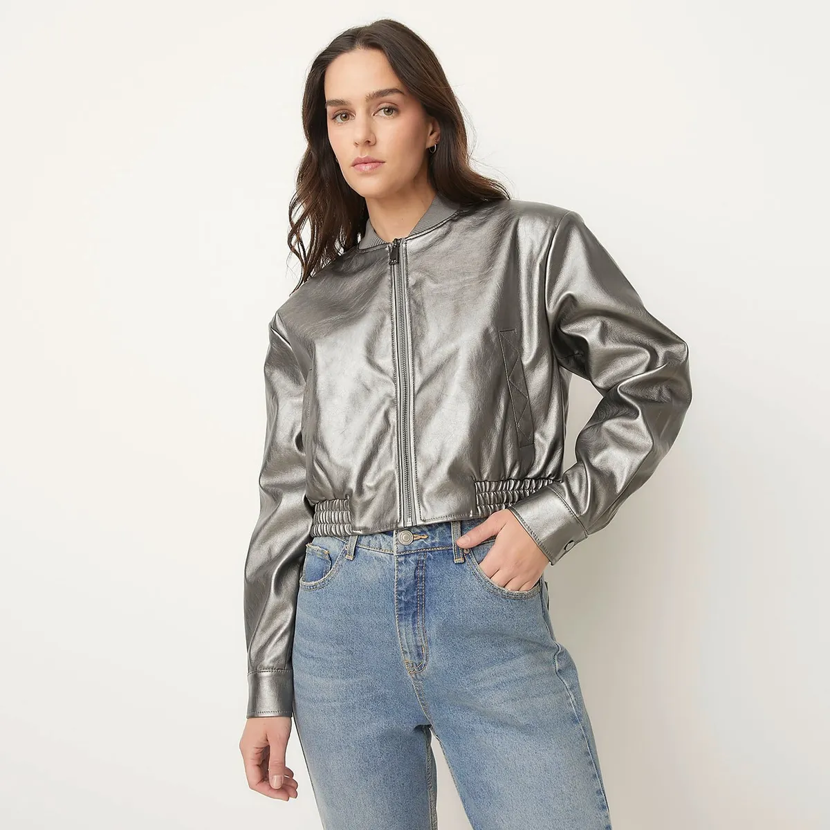 VERO MODA - Chaqueta Bomber Metalizada Mujer Vero Moda